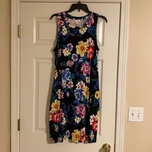 Floral print sleeveless dress